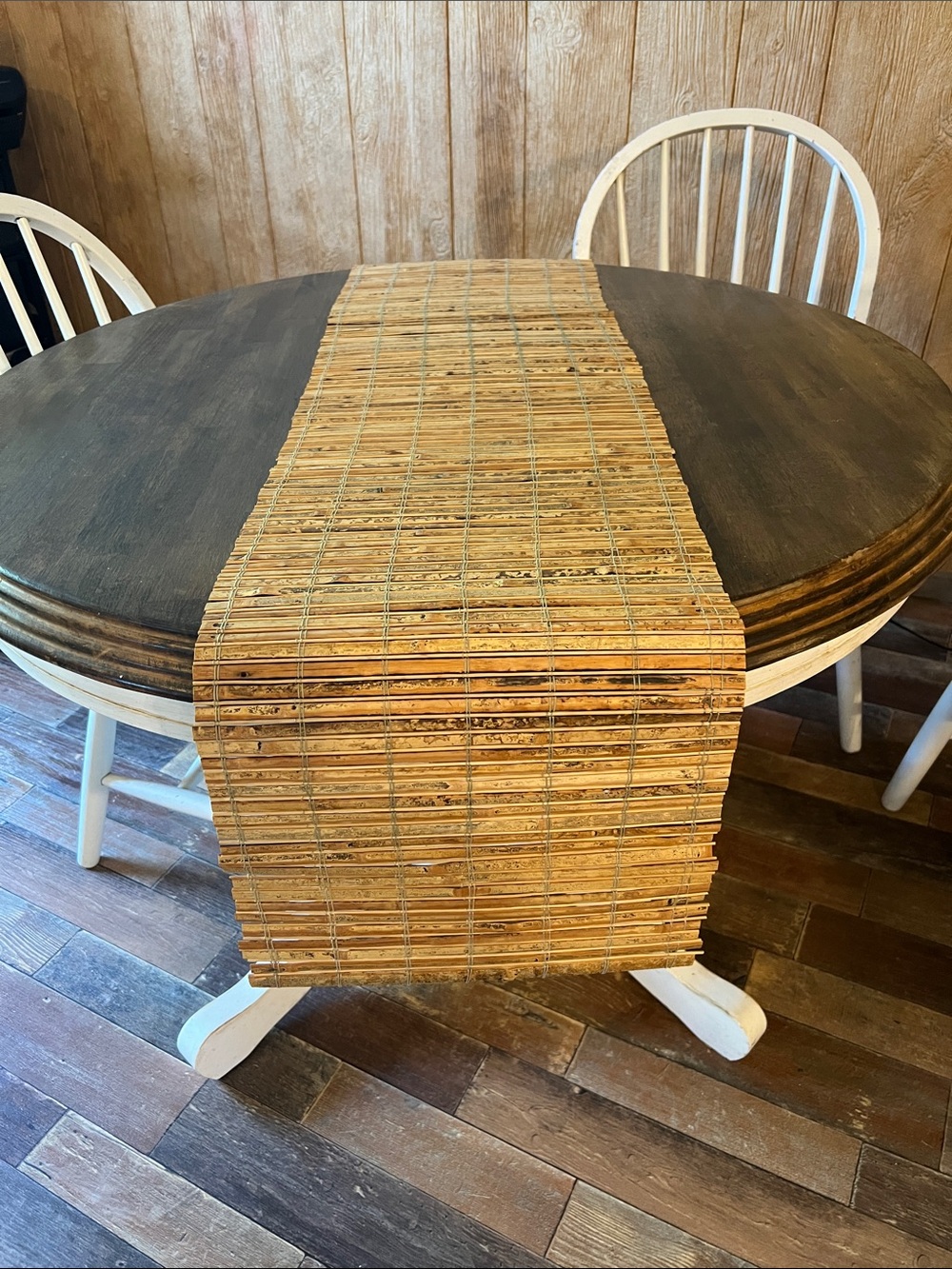 Bamboo Table Runner in Natural Brown — Rustic Dining Accent